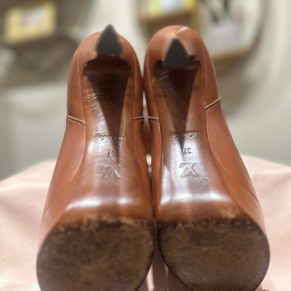 Louis Vuitton Brown Leather Platform Ankle Length Boots Size 37 - Picture 9 of 11